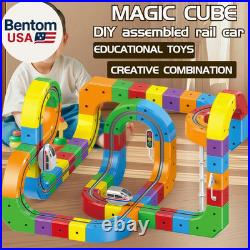 123PCS Trackfusion Magnetic Train Track Set 3D anti Gravity Tracks & Cube Trac