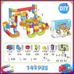 141 PCS Klick Rail Electric Train Set with Racer 3D Train, Cube Track Car, STEM