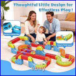 141 PCS Klick Rail Electric Train Set with Racer 3D Train, Cube Track Car, STEM