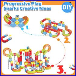 141 PCS Klick Rail Electric Train Set with Racer 3D Train, Cube Track Car, STEM