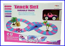 154pc Pink Girls Castle Motorised Car Variable Track Play Set toy Lights & Sound