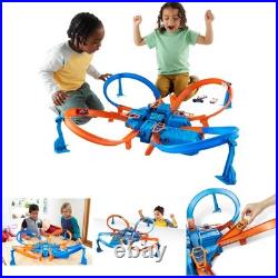 164 Scale Toy Car Track Set 4 Intersections Motorized Booster Criss-Cross Crash