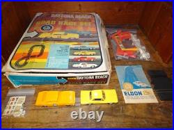 1963 Eldon Daytona Beach Racing Set 1/32 Slot Car Set Cars 26 Pc Track