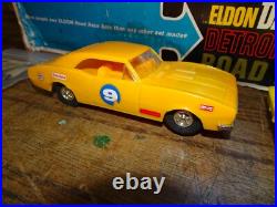 1963 Eldon Daytona Beach Racing Set 1/32 Slot Car Set Cars 26 Pc Track