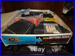 1963 Eldon Daytona Beach Racing Set 1/32 Slot Car Set Cars 26 Pc Track