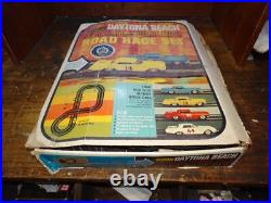 1963 Eldon Daytona Beach Racing Set 1/32 Slot Car Set Cars 26 Pc Track
