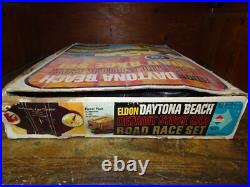 1963 Eldon Daytona Beach Racing Set 1/32 Slot Car Set Cars 26 Pc Track