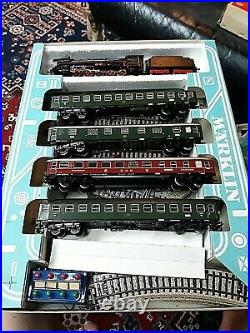 1966 Marklin Ho 3148 Express Train Set Engine-cars-track & Transformer