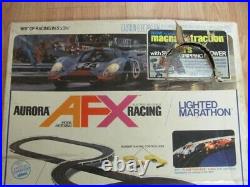 1974 Aurora AFX Lighted Marathon Race Set HO Slot Car Loop Track