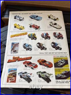 1982 TYCO 2-in-1 Racin Wheelies HO Slot Car Set with Track, Controllers & 4 Cars