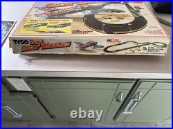 1982 TYCO 2-in-1 Racin Wheelies HO Slot Car Set with Track, Controllers & 4 Cars