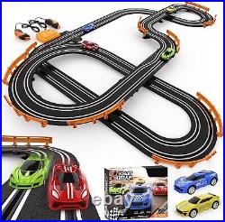 2-Player Slot Car Racing Track with High-Speed Cars & Easy Assembly Design