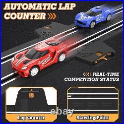 2-Player Slot Car Racing Track with High-Speed Cars & Easy Assembly Design