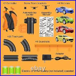 2-Player Slot Car Racing Track with High-Speed Cars & Easy Assembly Design