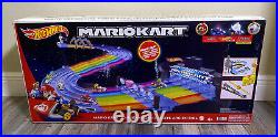 2021 Hot Wheels Mario Kart RAINBOW ROAD 8-Foot Track Set with Lights & Sounds
