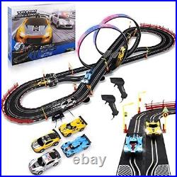 2022 Upgraded Electric High-Speed Slot Car Race Car Track Sets with LED Light