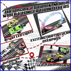 3 IN 1 Slot Car Race Track Sets with 4 High Speed Slot Cars, Electric Race Ca