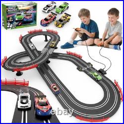 3in1 Slot Car Race Track Set with 4 HighSpeed Cars, Electric Track, Dual Raci