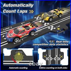 3in1 Slot Car Race Track Set with 4 HighSpeed Cars, Electric Track, Dual Raci