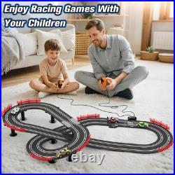 3in1 Slot Car Race Track Set with 4 HighSpeed Cars, Electric Track, Dual Raci