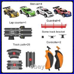 3in1 Slot Car Race Track Set with 4 HighSpeed Cars, Electric Track, Dual Raci