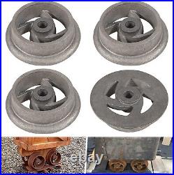 4-PCS Mining Ore Car Small Track Mine Cart Wheel Cast Iron LG 7 1/4 Diameter