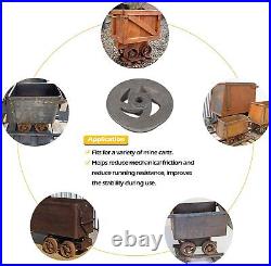 4-PCS Mining Ore Car Small Track Mine Cart Wheel Cast Iron LG 7 1/4 Diameter