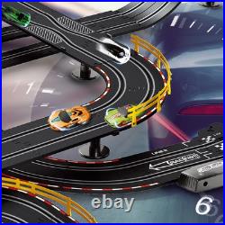 40FT Slot Car Race Track Set Electric Powered Super Loop Speedway with Four C