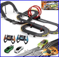 40FT Slot Car Race Track Set Electric Powered Super Loop Speedway with Four C 40FT Slot Car Race Track Set Electric Powered Super Loop Speedway with Four C
