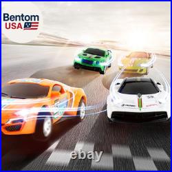 40FT Slot Car Race Track Set Electric Powered Super Loop Speedway with Four Cars