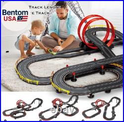 40FT Slot Car Race Track Set Electric Powered Super Loop Speedway with Four Cars