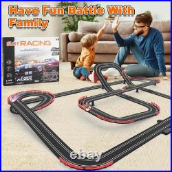 40Ft Slot Racing Car Track for Kids 143 Electric Powered Big Race Track Set