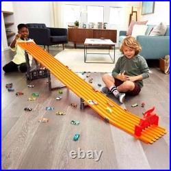 6-Lane Raceway Toy Set with 6 Cars, 8 Ft Track, Lights & Sounds