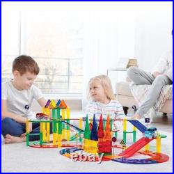 80-Piece Magnetic Building Block Race Car Track Set STEM Learning Toy, DIY Pla