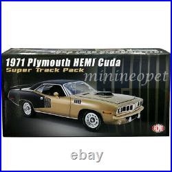 ACME A1806126 VT SUPER TRACK PACK 1971 PLYMOUTH HEMI CUDA 1/18 with VINYL TOP GOLD