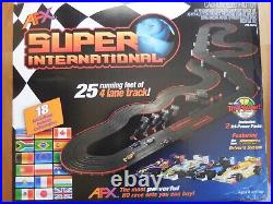 AFX Mega G+ Super International Raceway 4 Formula 1 Cars Fits Auto World 21018