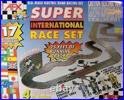 AFX Super International Road Race Set H. O Scale Slot Car Track TOMY 1998 Tested