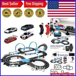 AGM MASETCH High-Speed Slot Car Racing Set with 4 Licensed Vehicles, 13.5m Track