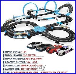 AGM MASETCH High-Speed Slot Car Racing Set with 4 Licensed Vehicles, 13.5m Track