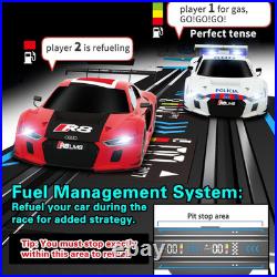 AGM MASETCH Slot Car Racing Set with LED Lap Counter, High Speed, Fuel Pit Stop