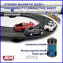 AGM MASTECH Slot Car Race Track Set, High Speed Series Tram Dual Track Set wi