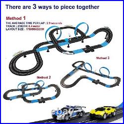 AGM MASTECH Slot Car Race Track Set, High Speed Series Tram Dual Track Set wi