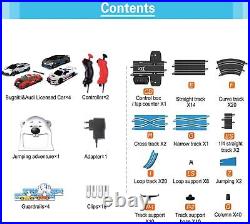 AGM MASTECH Slot Car Race Track Set, High Speed Series Tram Dual Track Set wi