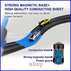 AGM MASTECH Slot Car Race Track Set, High Speed Series Tram Dual Track Set wi