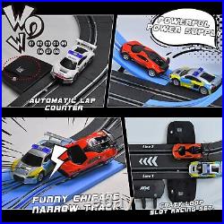 AGM MASTECH Slot Car Race Track Set with 4 Light-Up Cars Official Licensed, A