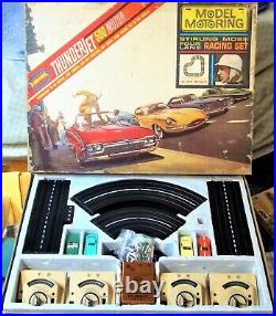 AURORA MODEL MOTORING GOOD HO #1304 TJET 4 LANE Slot Car Race Track Set 4 Cars