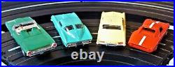 AURORA MODEL MOTORING GOOD HO #1304 TJET 4 LANE Slot Car Race Track Set 4 Cars