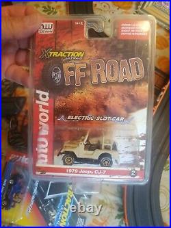 AURORA TOMY SLOT CAR SET With2 Different Jeep 79 CJ-7 SLOT CARS