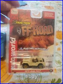 AURORA TOMY SLOT CAR SET With2 Different Jeep 79 CJ-7 SLOT CARS