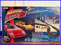 Artin Narrow Lanes Squeezer Teezer Slot Car Racing Track Box Set #84340 Tested